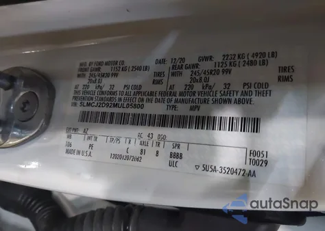 2021 Lincoln Corsair Reserve from USA, damaged, VIN 5LMCJ2D92MUL05800